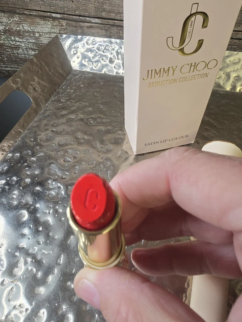 Jimmy Choo Seduction Collection Satin Lip Colour In Coral Kiss, NEW
